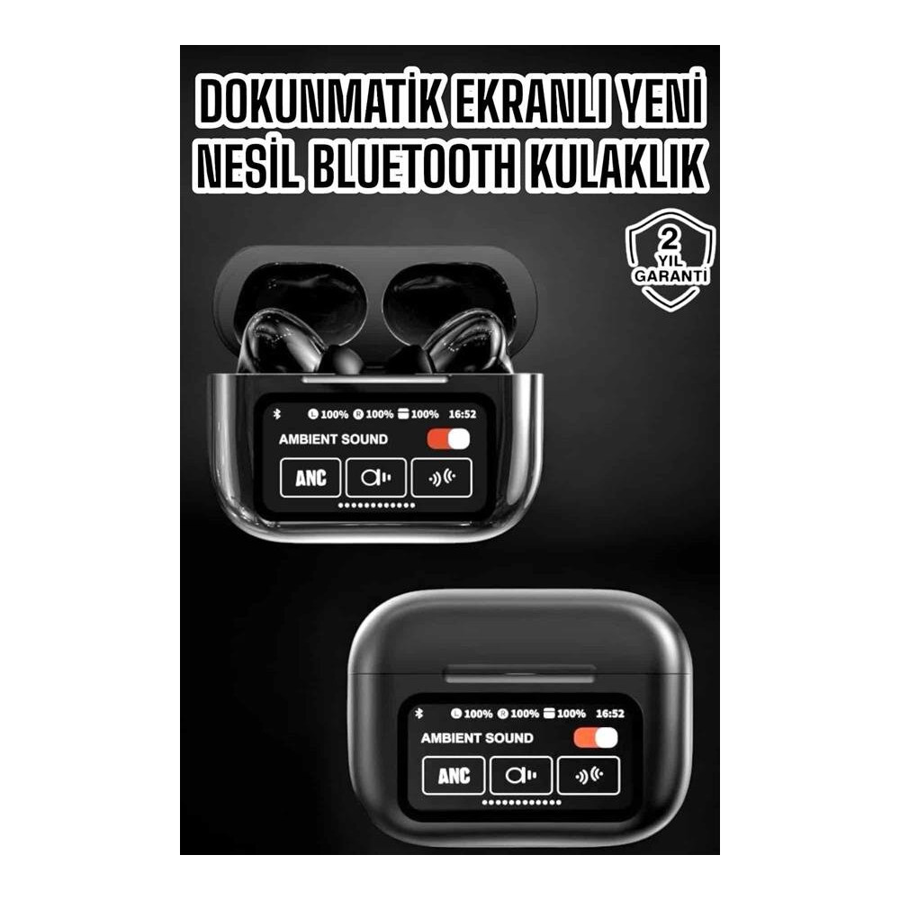 Bluetooth Kulaklık Kablosuz Ekranlı ANC/ENC Destekli Dokunmatik