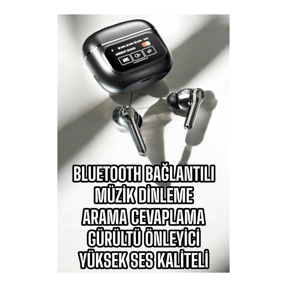 Bluetooth Kulaklık Kablosuz Ekranlı ANC/ENC Destekli Dokunmatik