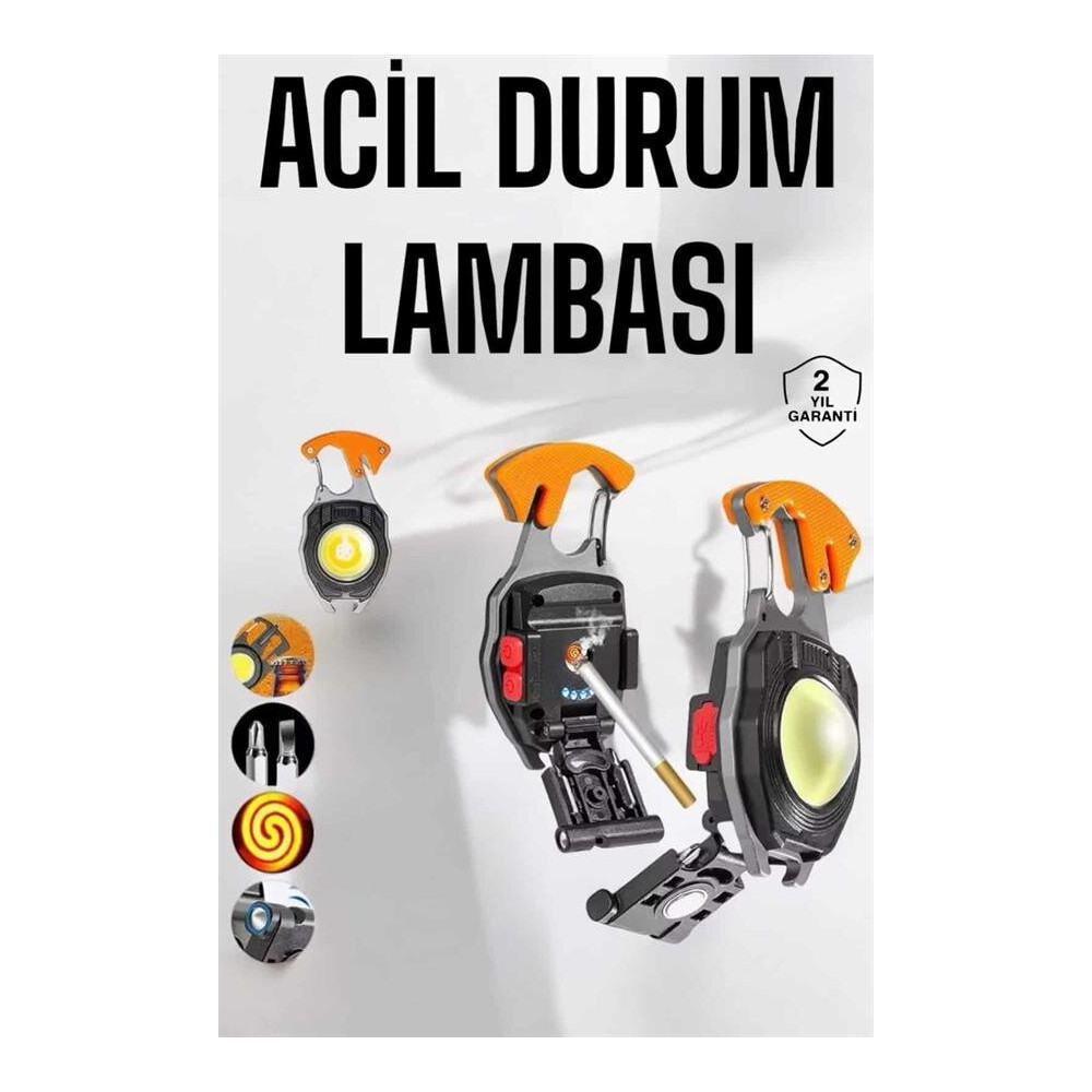 yeni nesil Kamp Feneri Çok Fonksiyonlu Fener Anahtarlık Usb Çakmaklı C