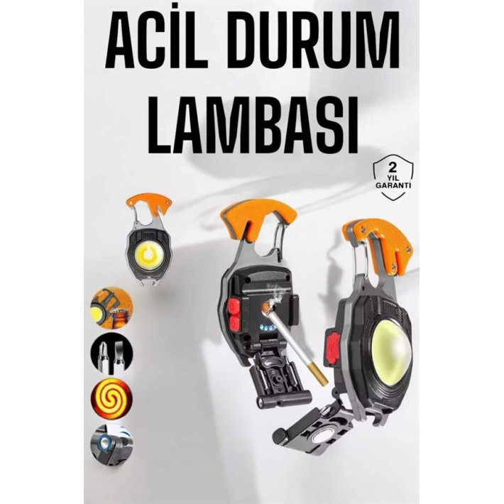 yeni nesil Kamp Feneri Çok Fonksiyonlu Fener Anahtarlık Usb Çakmaklı C