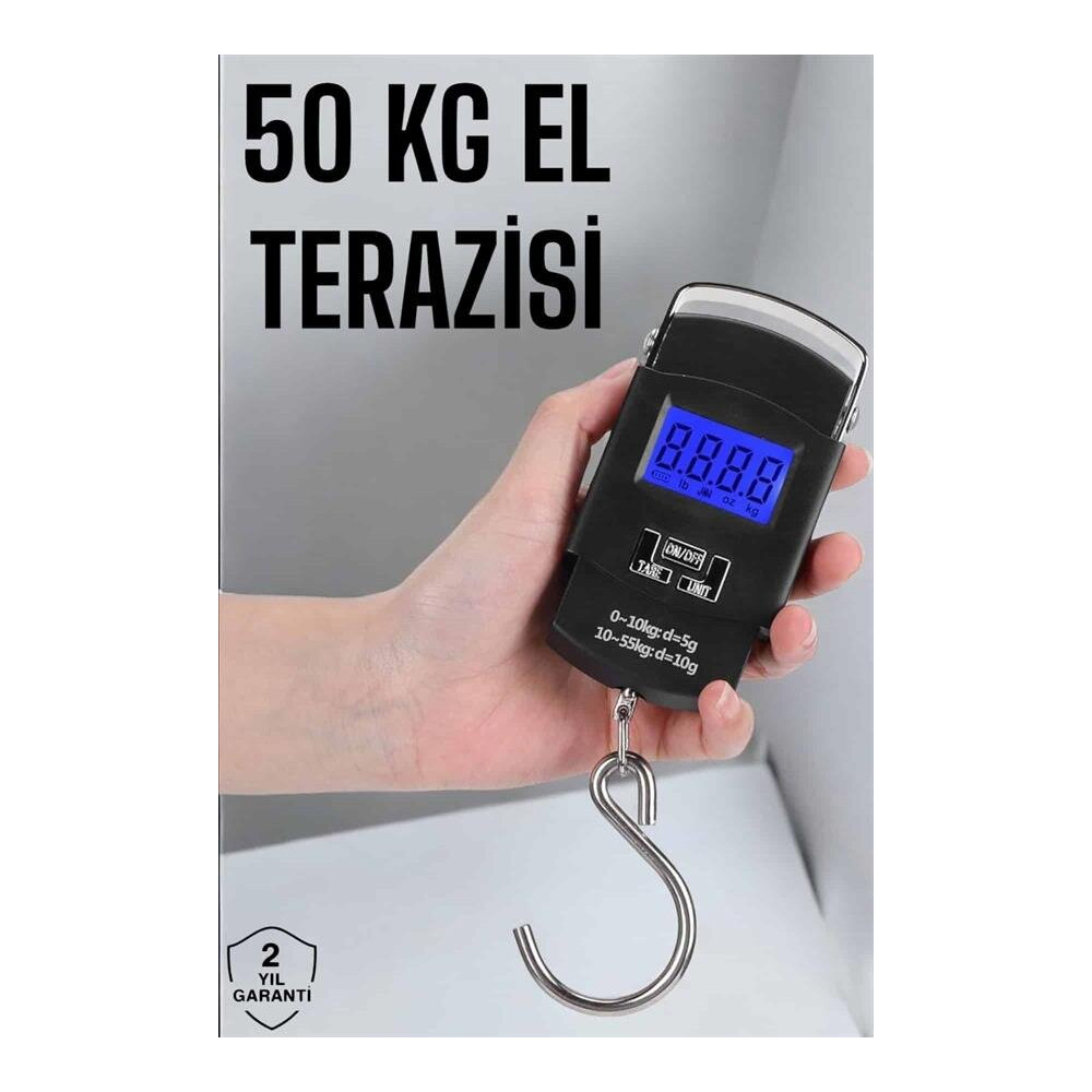 Dijital El Kantarı – 50 Kg Taşıma Kapasiteli Taşınabilir Hassas Tartı