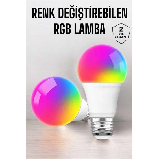 Ambiyans Aydınlatma RGB Led Lamba Kumandalı Renk Değiştirebilen