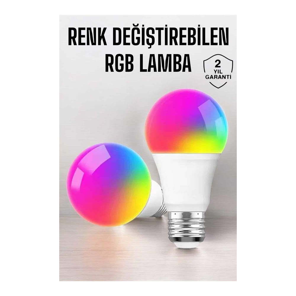 Ambiyans Aydınlatma RGB Led Lamba Kumandalı Renk Değiştirebilen