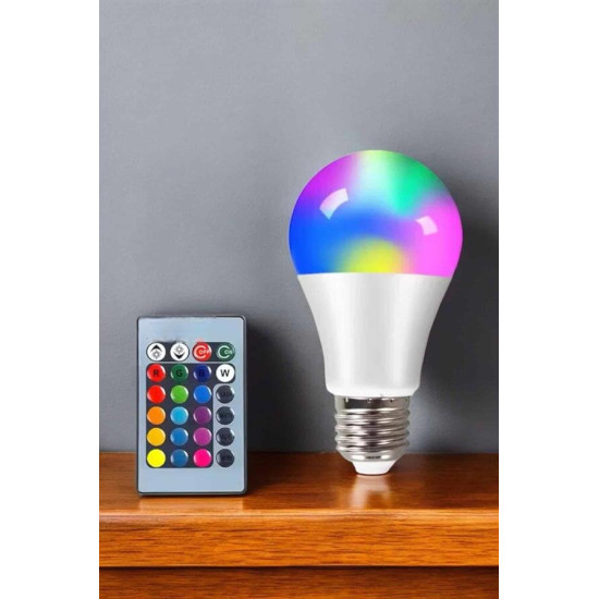 Renk Değiştirebilen RGB Işıklı Led Ampul A+Enerji 15 Watt Led Işık