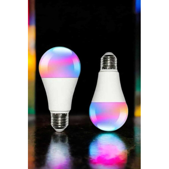 Renk Değiştirebilen RGB Işıklı Led Ampul A+Enerji 15 Watt Led Işık