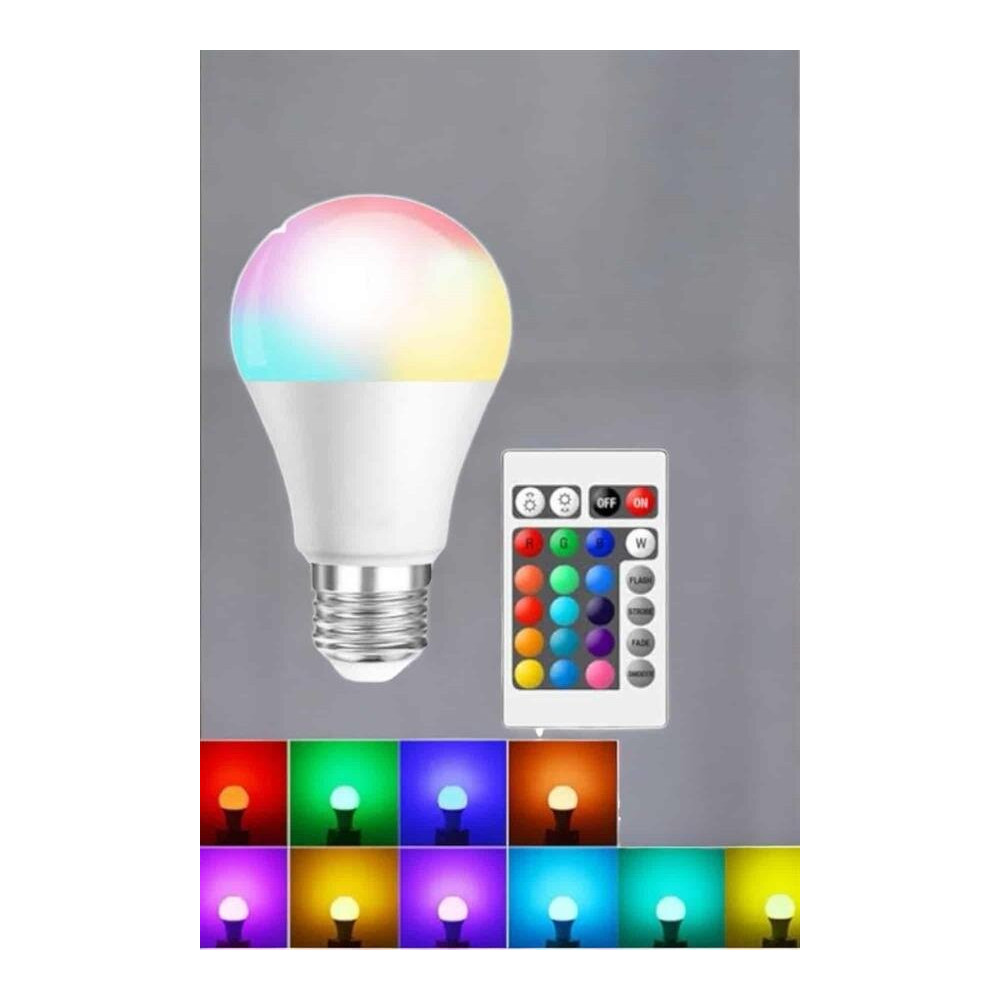 RGB Led Lamba Led Işık Ampul Renk Değiştirebilen 100 Watt