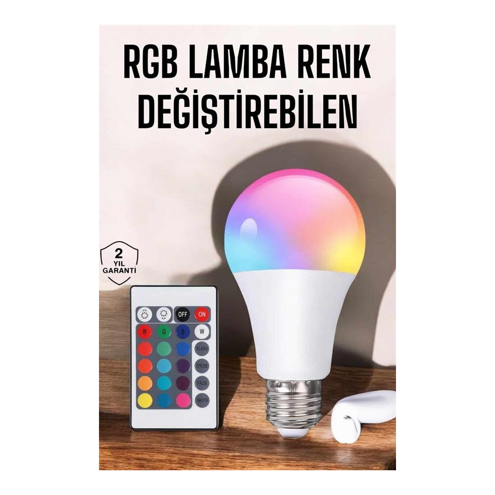 Led Ampul Enerji Dostu RGB Işıklı 100W Led Işık