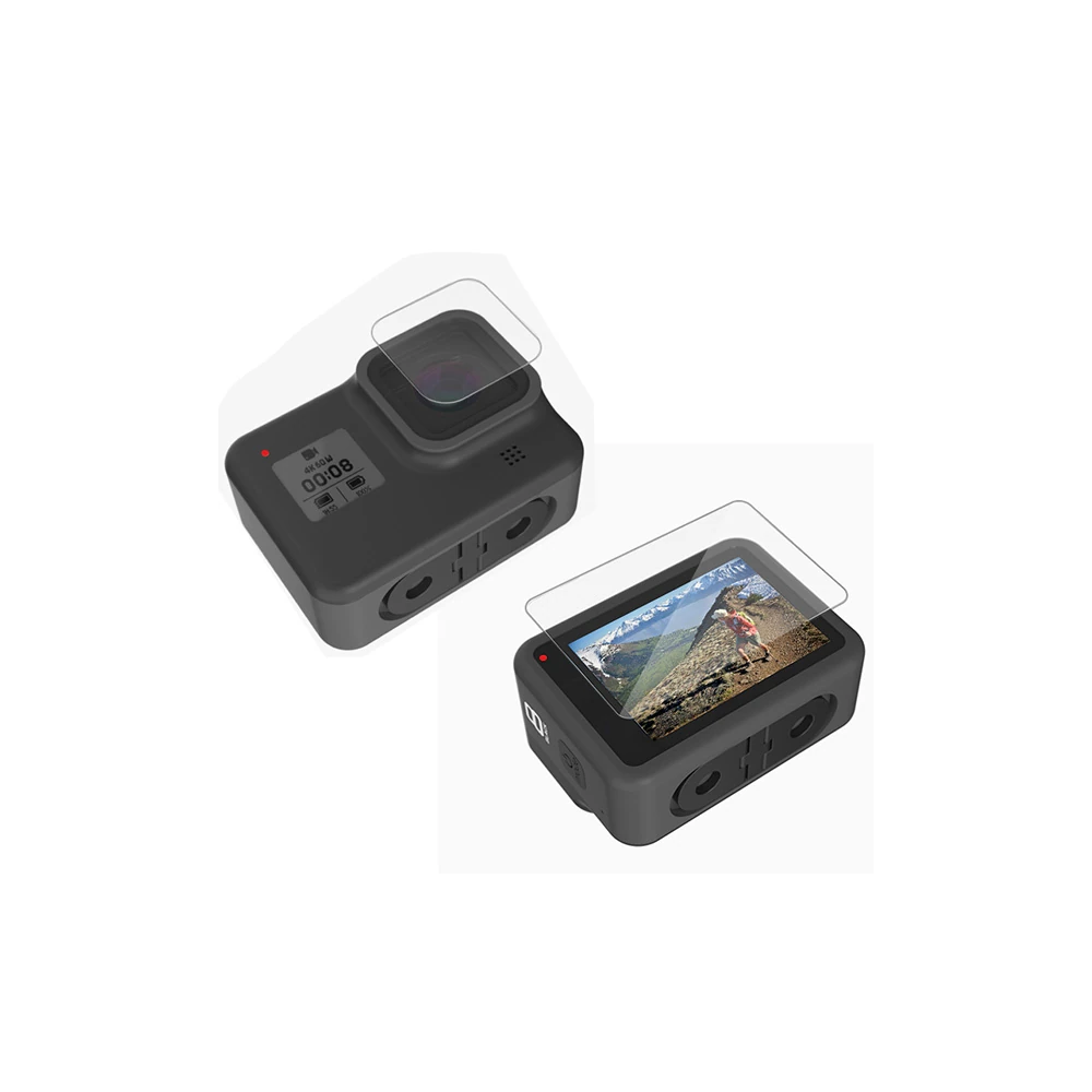 GOR Gopro Hero 8 2in1 Darbe Emici Ekran Koruyucu 2 SET