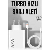 Şarj Aleti 67W Hızlı Şarj Turbo Type-C Uyumlu Şarj Adaptörü Kablosu