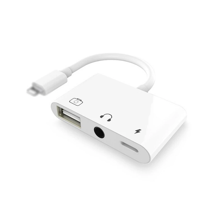 3in1 İPhone-İPAD lightning To Kulakılık ve Usb Kamera Okuyucu Otg