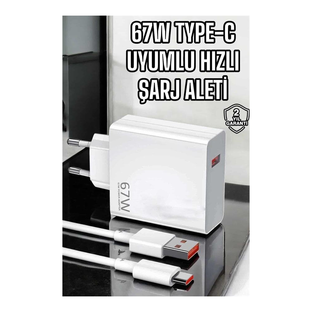 Şarj Aleti Turbo Hızlı 67W Type-C Hızlı Şarj