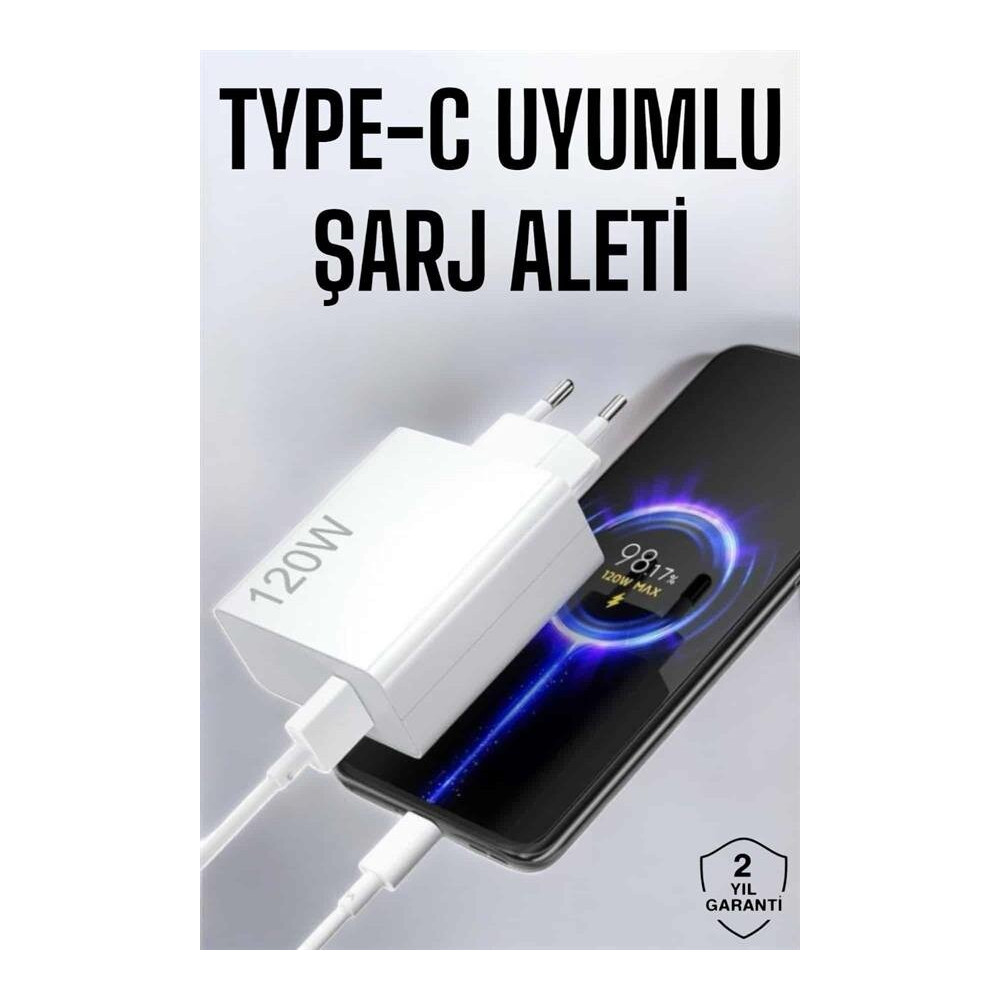 Type-C 120W Şarj Aleti Hızlı Şarj Turbo