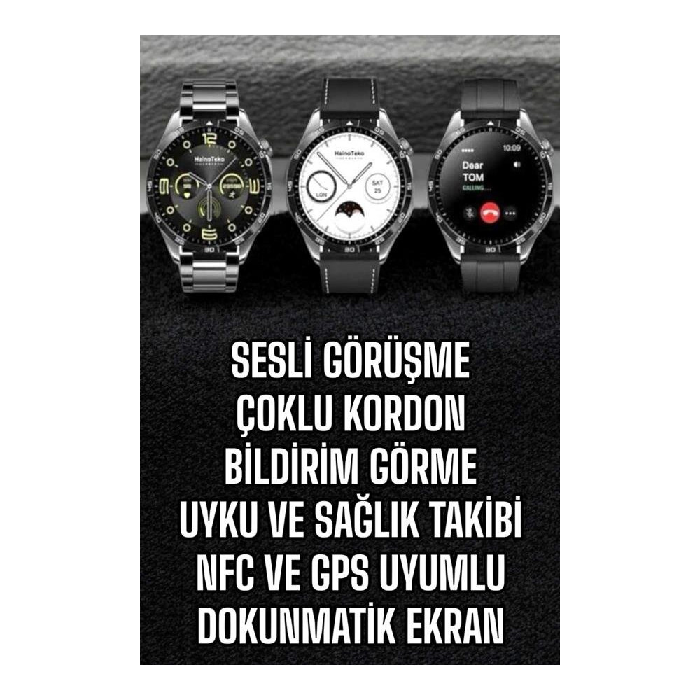 Akıllı Saat Titreşimli Pusula Nabız ve Tansiyon Ölçer NFC Uyumlu