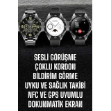 Akıllı Saat Titreşimli Pusula Nabız ve Tansiyon Ölçer NFC Uyumlu
