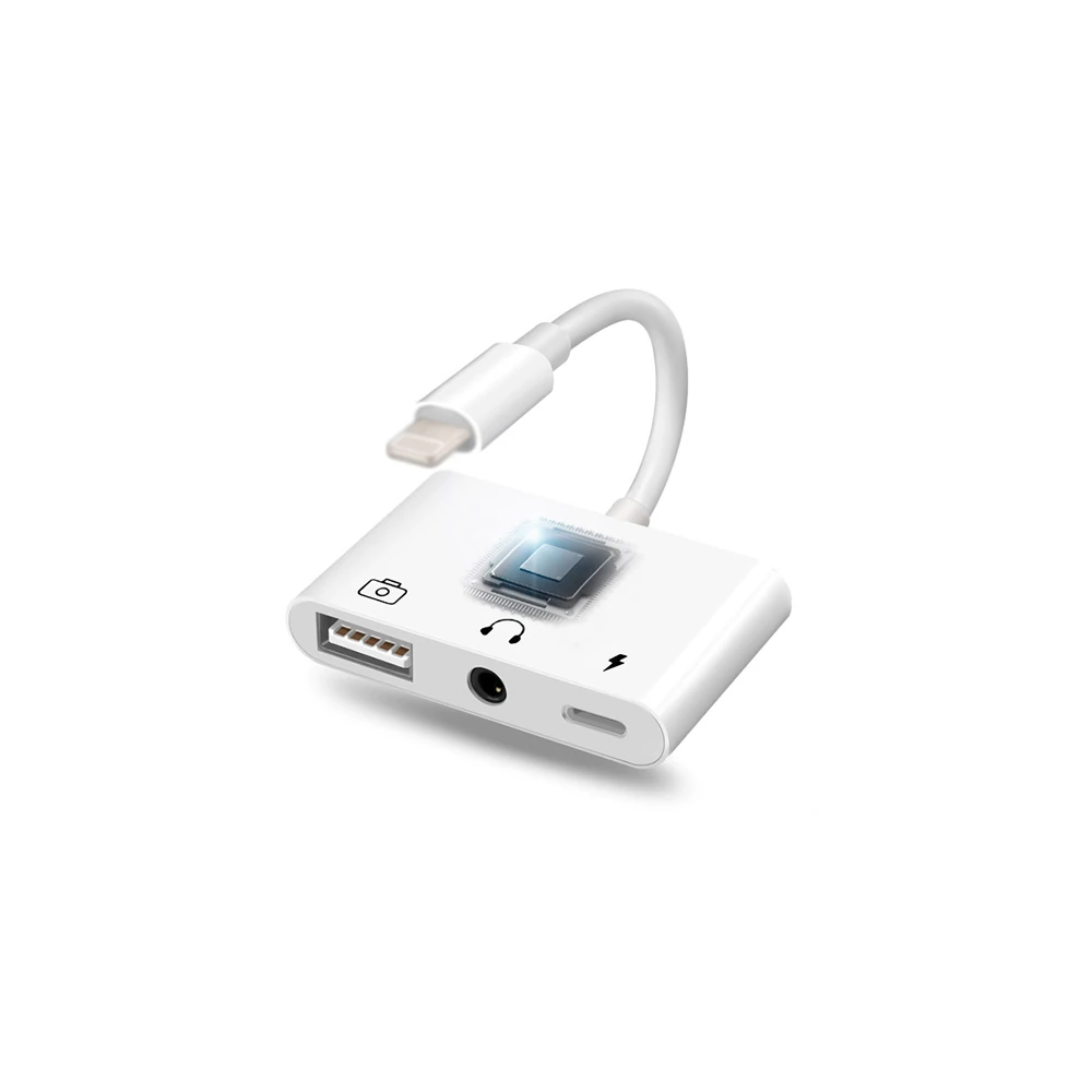 3in1 İPhone-İPAD lightning To Kulakılık ve Usb Kamera Okuyucu Otg