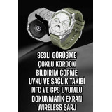Akıllı Saat Metal Kordonlu Tam Ekran AMOLED – Arama ve Sağlık Takip Öz