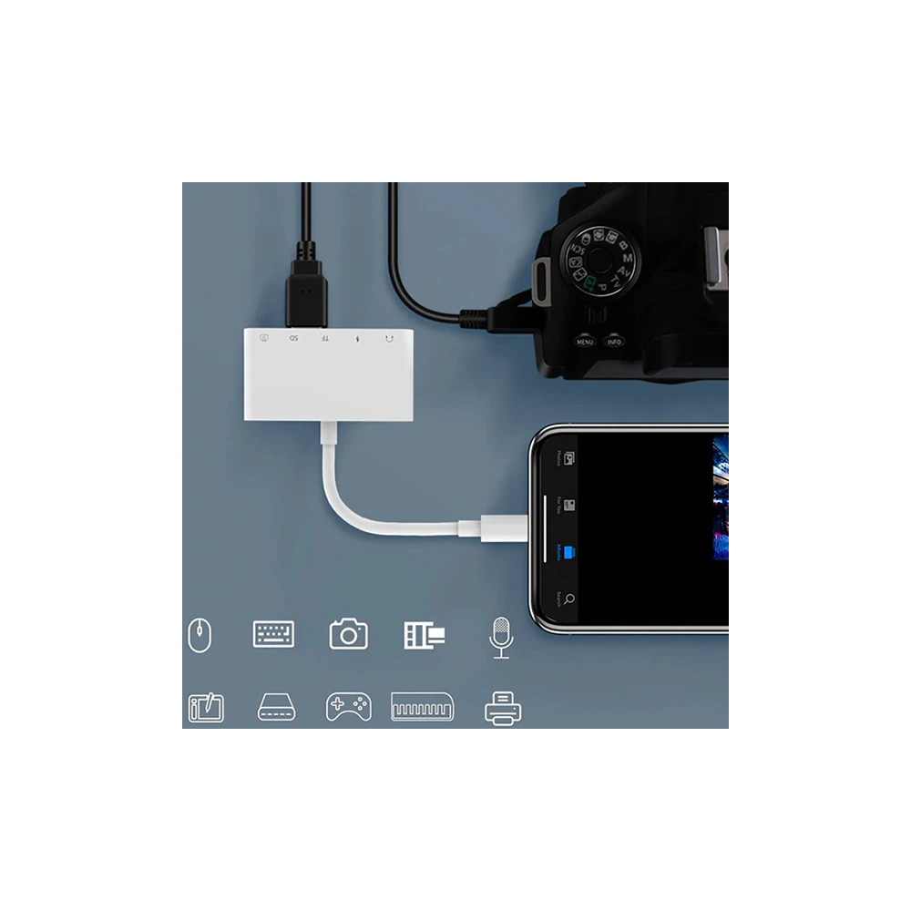 ALLY 5in1 İPhone-İPad lightning To Audio Usb Kamera Okuyucu