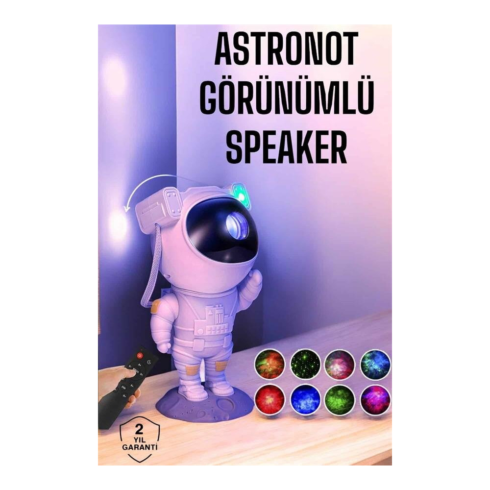 Astronot Bluetooth Hoparlör Gökyüzü Projektör Gece Lambası