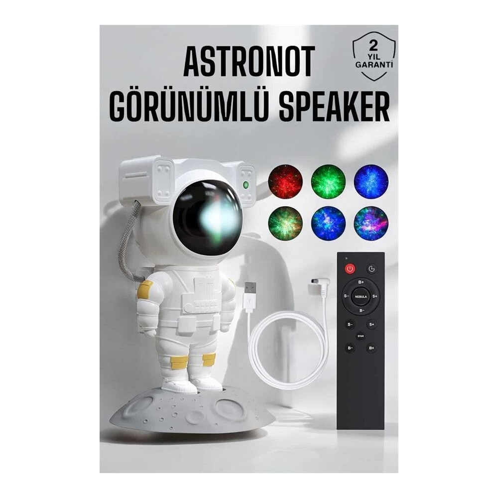 Astronot Görünümlü Projeksiyon Speaker Taşınabilir
