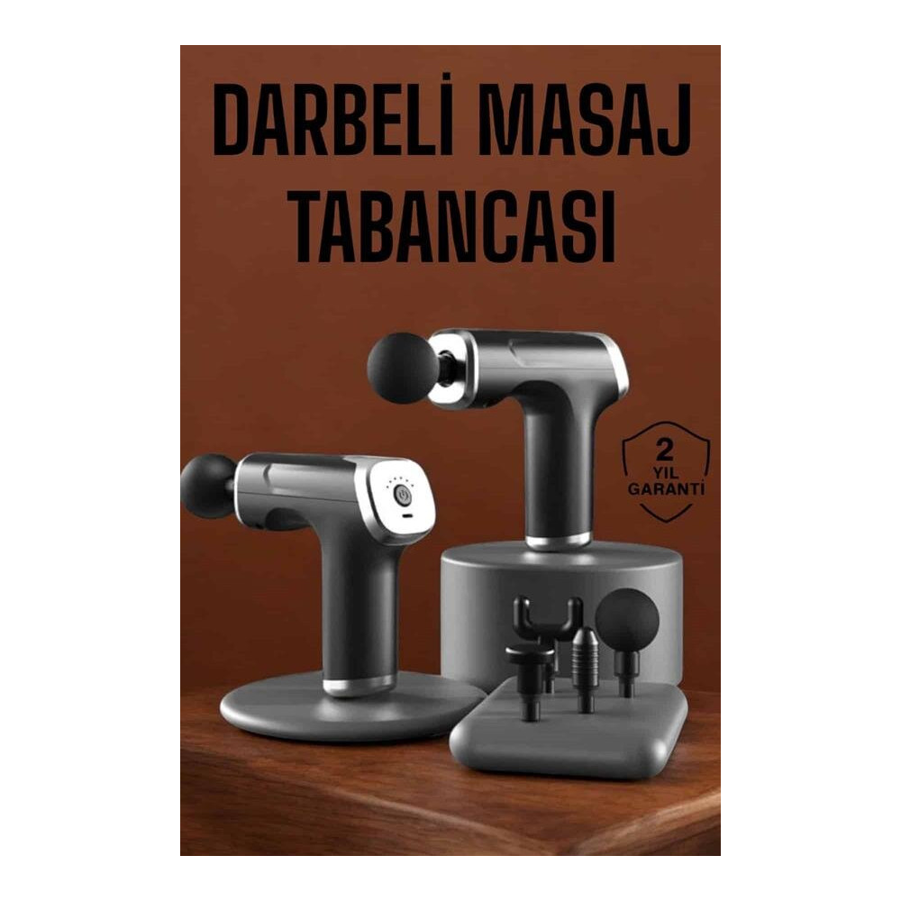 4 Başlıklı Darbeli Şarjlı Masaj Aleti Tabancası Kablosuz