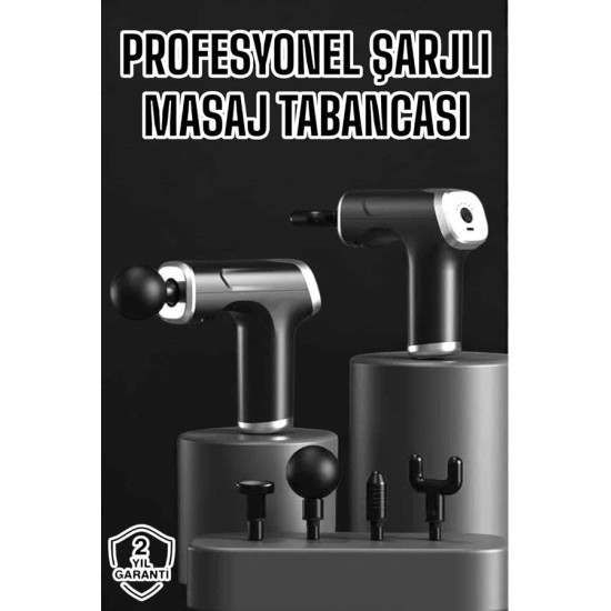 Profesyonel Masaj Tabancası Sporcu Masaj Aleti 4 Başlıklı Şarjlı Titre