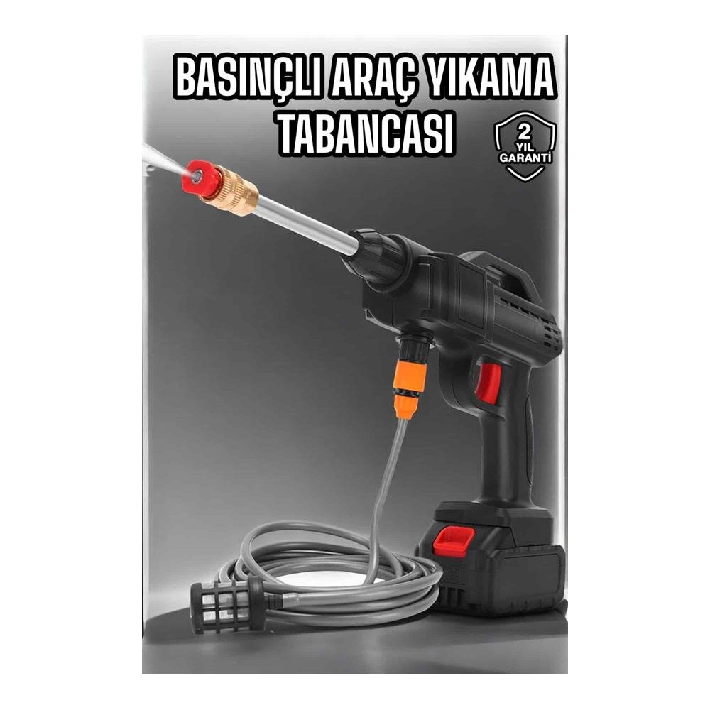 Şarjlı Oto Yıkama Tabancası Su Basınçlı Hazneli Bataryalı