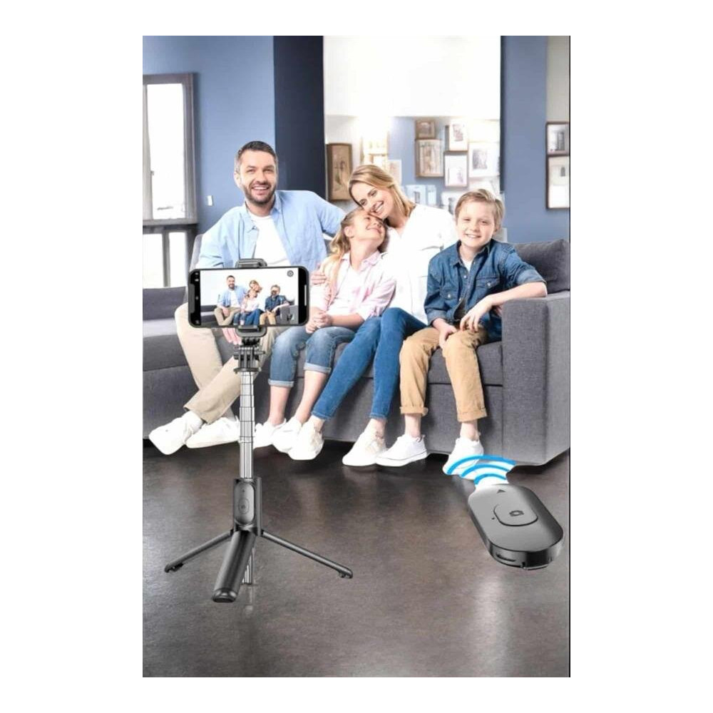 Kumandalı Tripod Telefon Tutucu Selfie Çubuğu 360 Derece Dönebilen