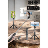 Kumandalı Tripod Telefon Tutucu Selfie Çubuğu 360 Derece Dönebilen