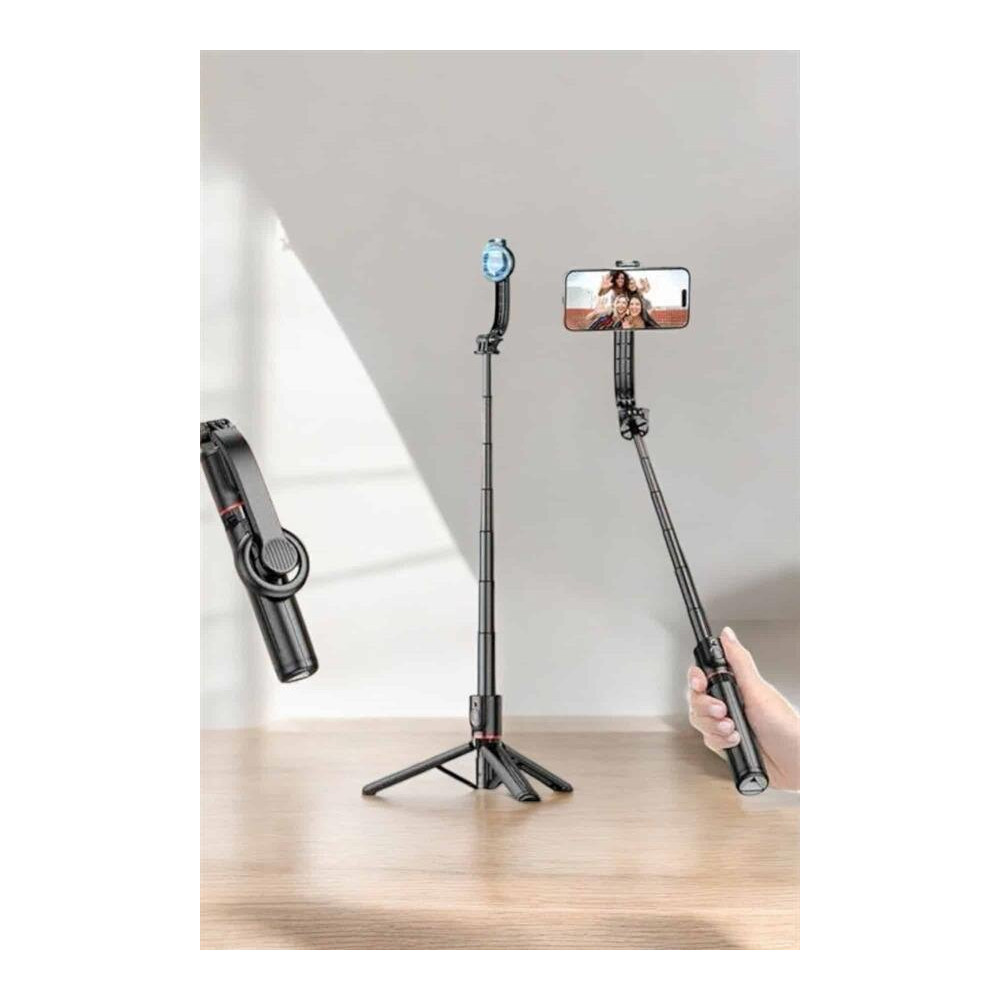 Kumandalı Tripod Telefon Tutucu Selfie Çubuğu 360 Derece Dönebilen