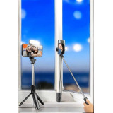 Selfie Çubuğu Tripod Kumandalı Telefon Tutucu Siyah