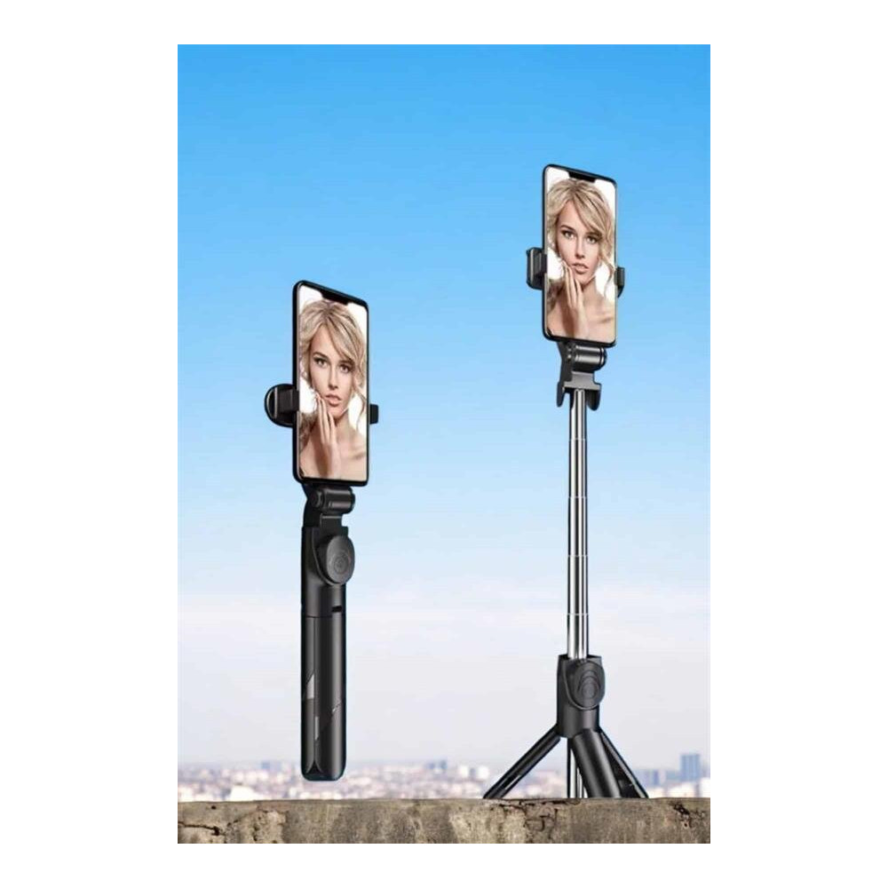Bluetooth Selfie Çubuğu – 360° Dönebilen Başlık Kablosuz Bağlantı