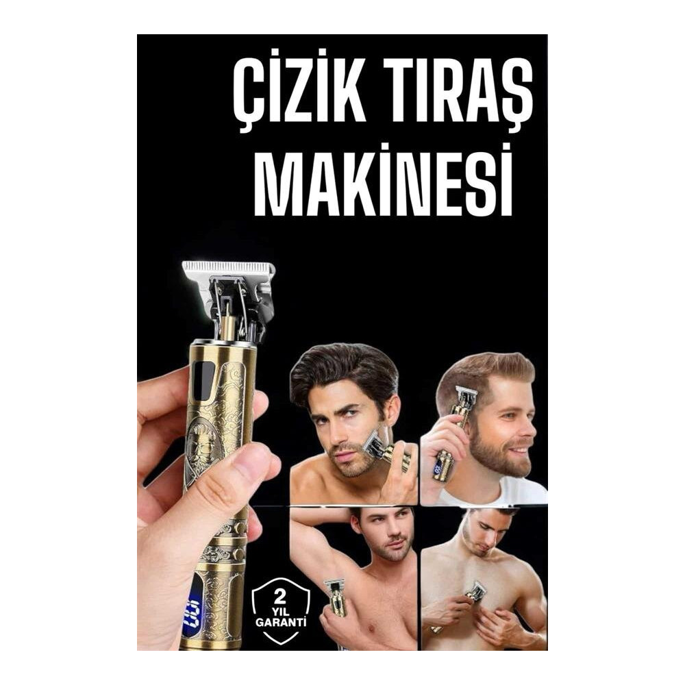 Tıraş Makinesi Şarjlı Profesyonel Saç Kesme Makinesi Gold Çizik Tıraş