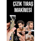 Tıraş Makinesi Şarjlı Profesyonel Saç Kesme Makinesi Gold Çizik Tıraş