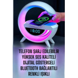 RGB Gece Lambalı Kablosuz Şarj Cihazlı Bluetooth Hoparlör Dijital Saat
