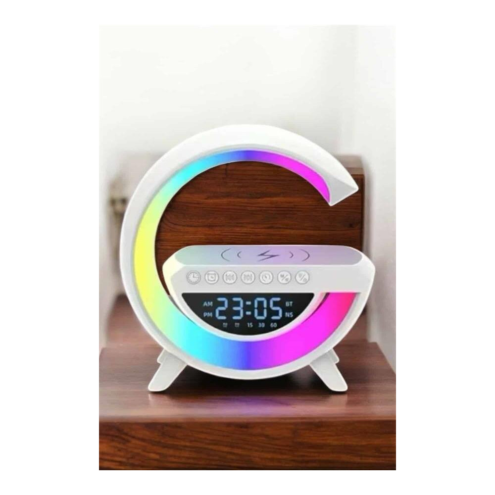 Bluetooth Hoparlör 15W Kablosuz Hızlı Şarj LED Gece Lambası