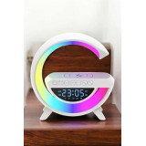 Bluetooth Hoparlör 15W Kablosuz Hızlı Şarj LED Gece Lambası