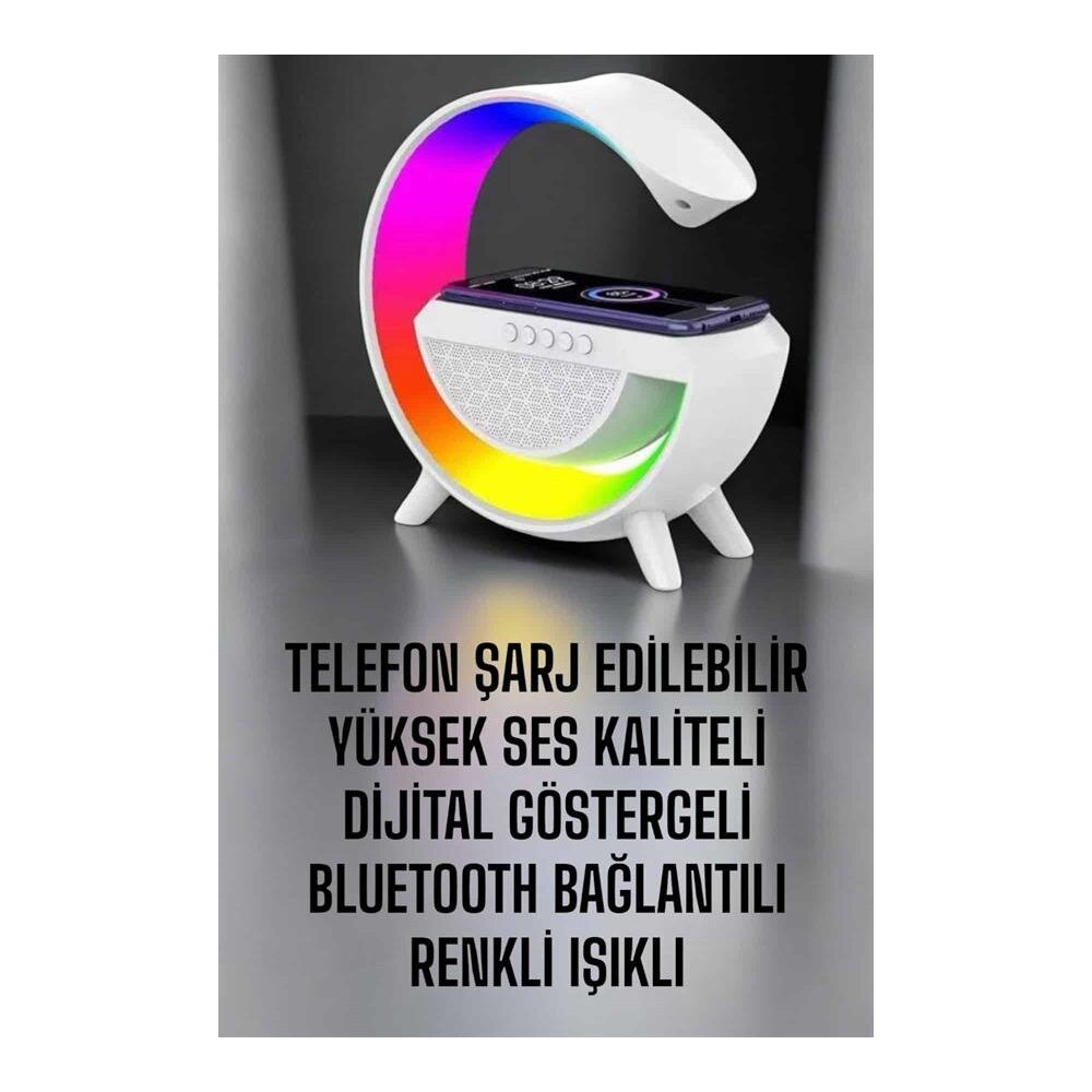 Android Uyumlu Akıllı Bluetooth Hoparlör Kablosuz Şarj Cihazı Standı