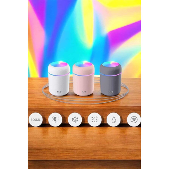 Humidifier LED Işıklı Mini Ortam Oda Kokusu Aromaterapi Buhardanlık