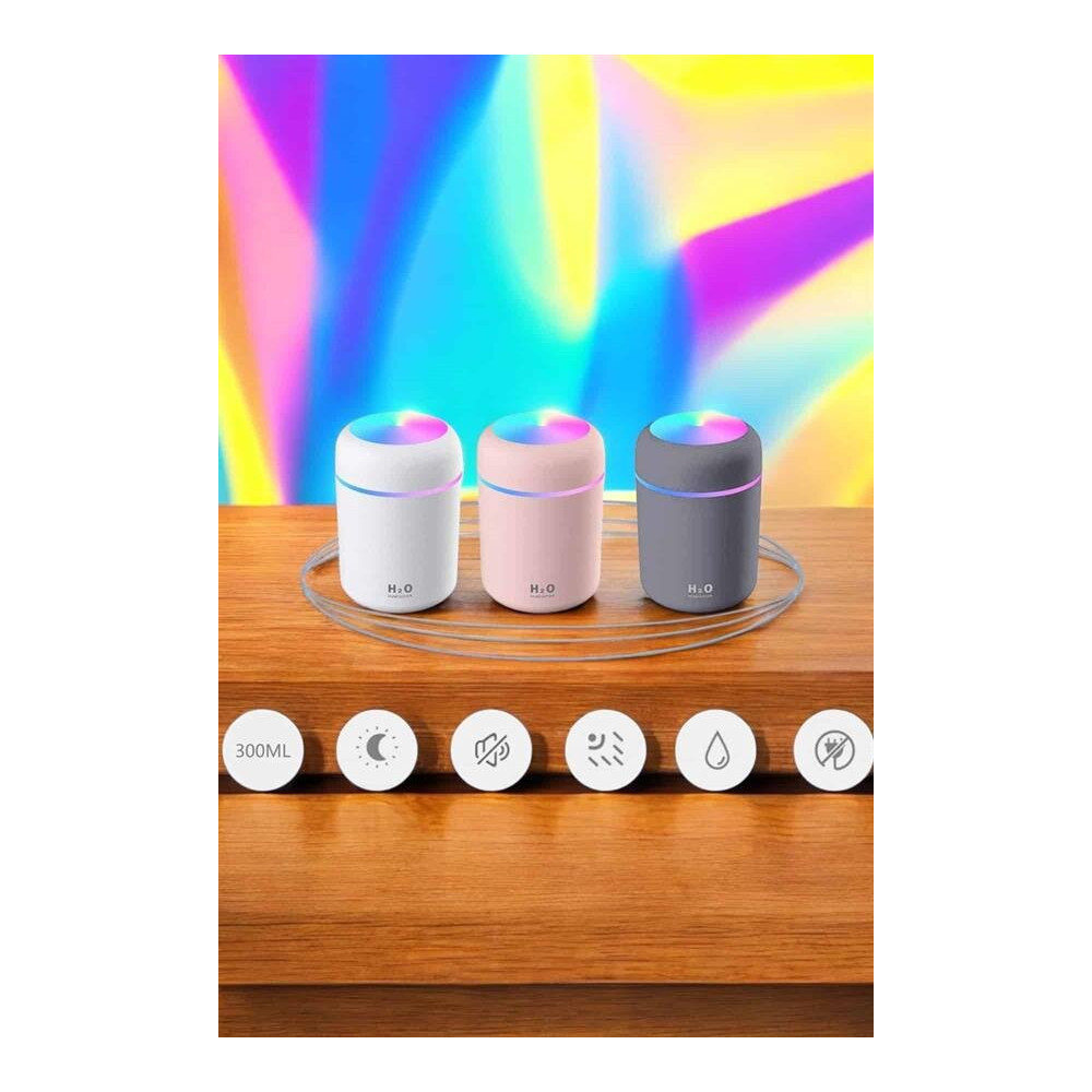 Humidifier LED Işıklı Mini Ortam Oda Kokusu Aromaterapi Buhardanlık