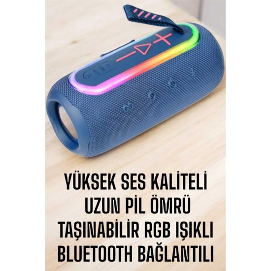 Renkli LED Efektli Suya Dayanıklı Taşınabilir Kablosuz Hoparlör