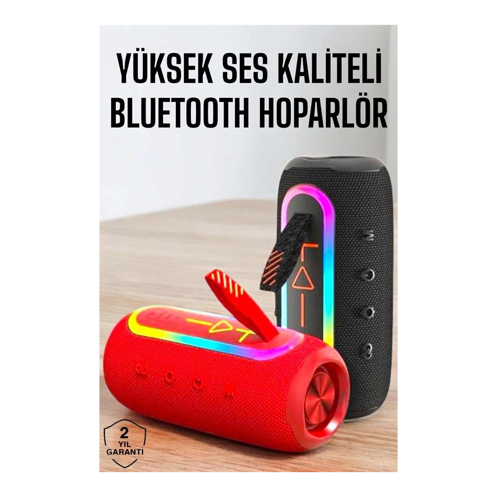 Renkli LED Efektli Suya Dayanıklı Taşınabilir Kablosuz Hoparlör