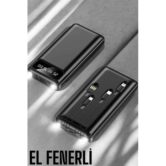 Powerbank 20.000 Mah Dijital Göstergeli LCD Ekran Uzun Pil Ömrü