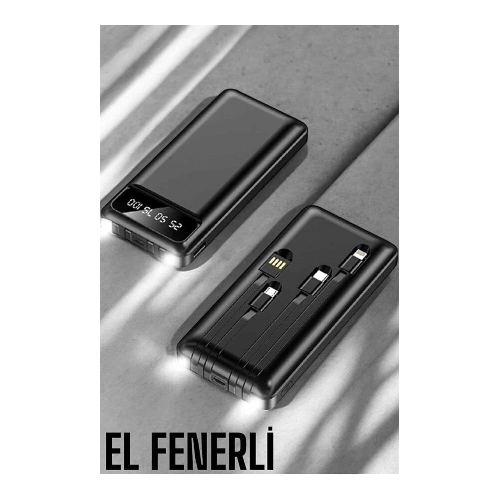 Powerbank 20.000 Mah Dijital Göstergeli LCD Ekran Uzun Pil Ömrü