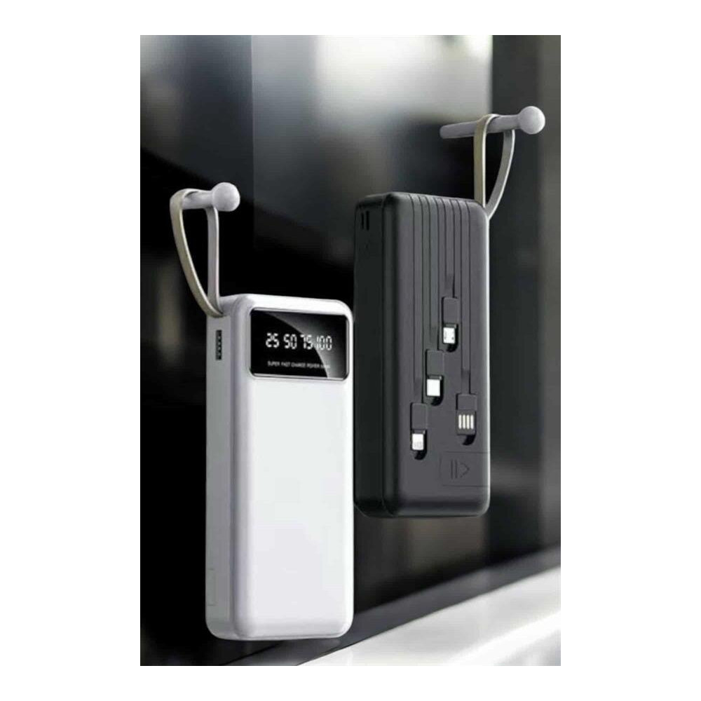 20.000 Mah Led Işıklı LCD Ekran USB Girişli Type-C Lightning Powerbank