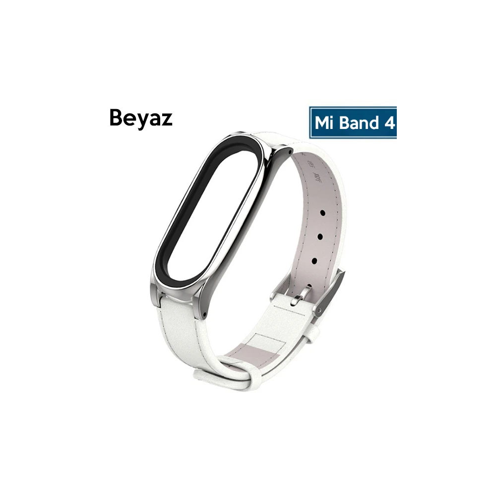 Mijobs Xiaomi Mi Band 5-4 Pu Deri Kayış Kordon