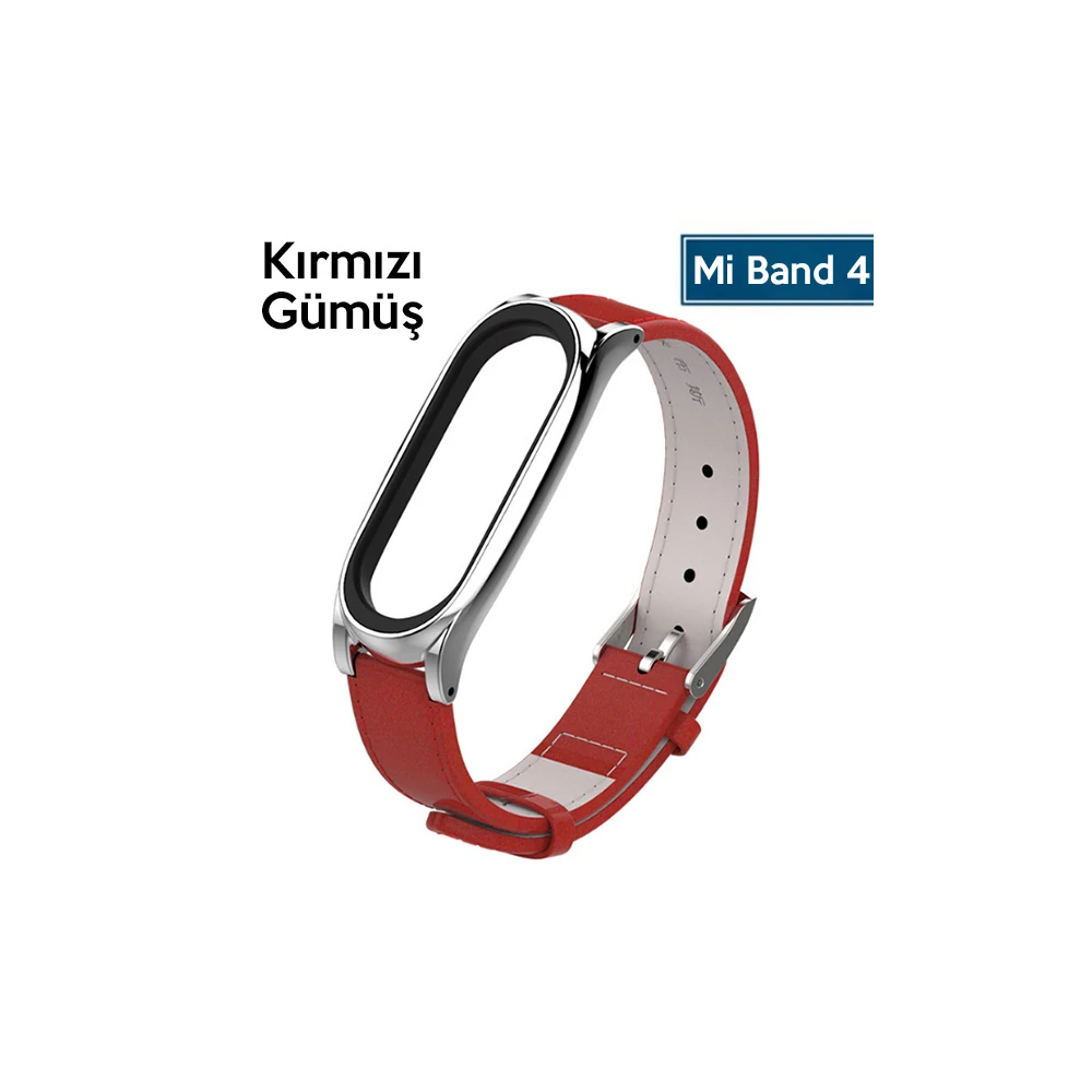 Mijobs Xiaomi Mi Band 5-4 Pu Deri Kayış Kordon