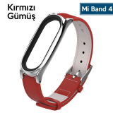 Mijobs Xiaomi Mi Band 5-4 Pu Deri Kayış Kordon