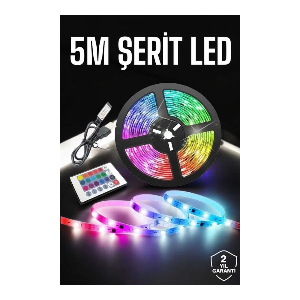 Led Işık 5 Metre Şerit Led RGB Işıklı