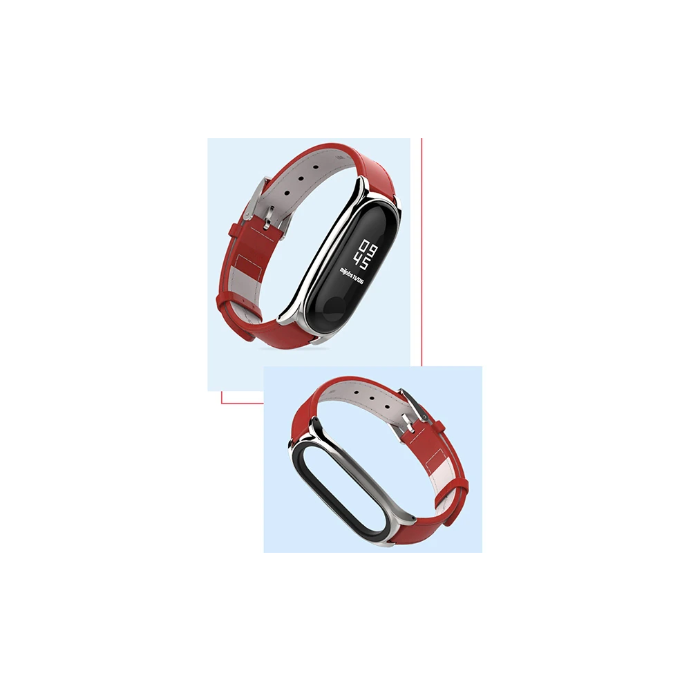 Mijobs Xiaomi Mi Band 5-4 Pu Deri Kayış Kordon