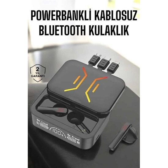 Kablosuz Bluetooth Kulaklık Powerbankli Uzun Pil Ömrü Yüksek Ses Kalit
